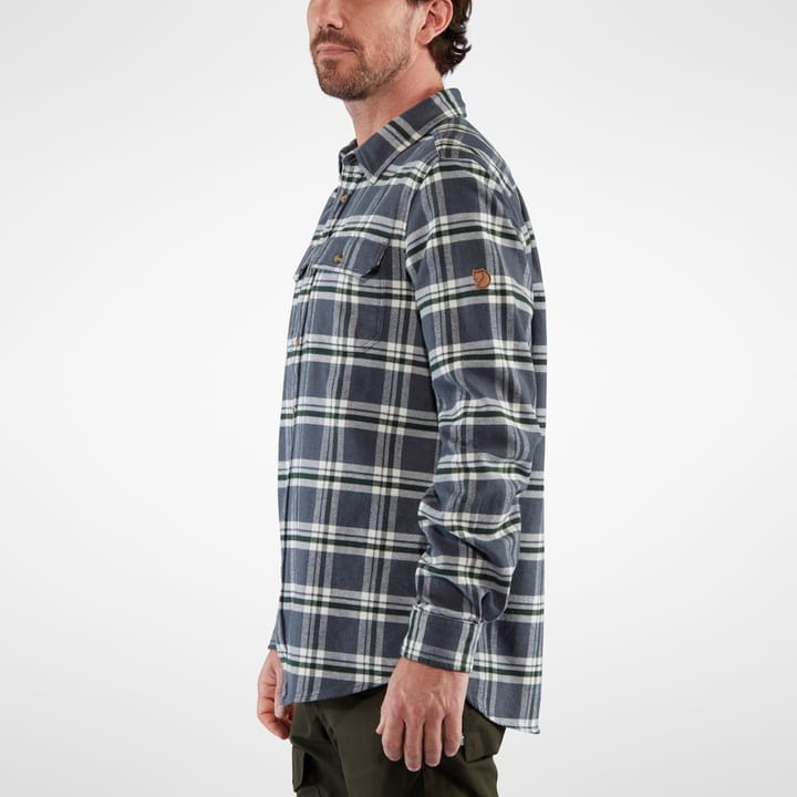 Men's Övik Heavy Flannel Shirt Dark Navy-Buckwheat Brown Fjällräven