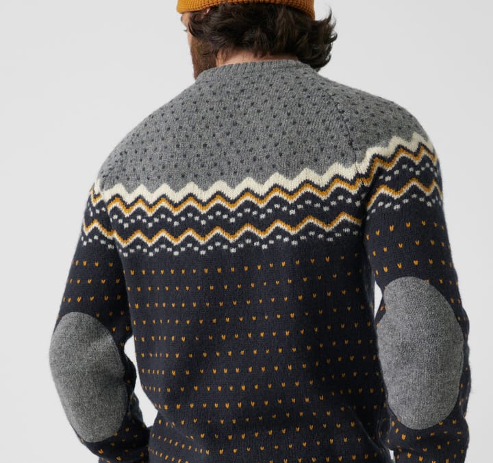 Men's Övik Knit Sweater Dark Navy-Terracotta Brown Fjällräven