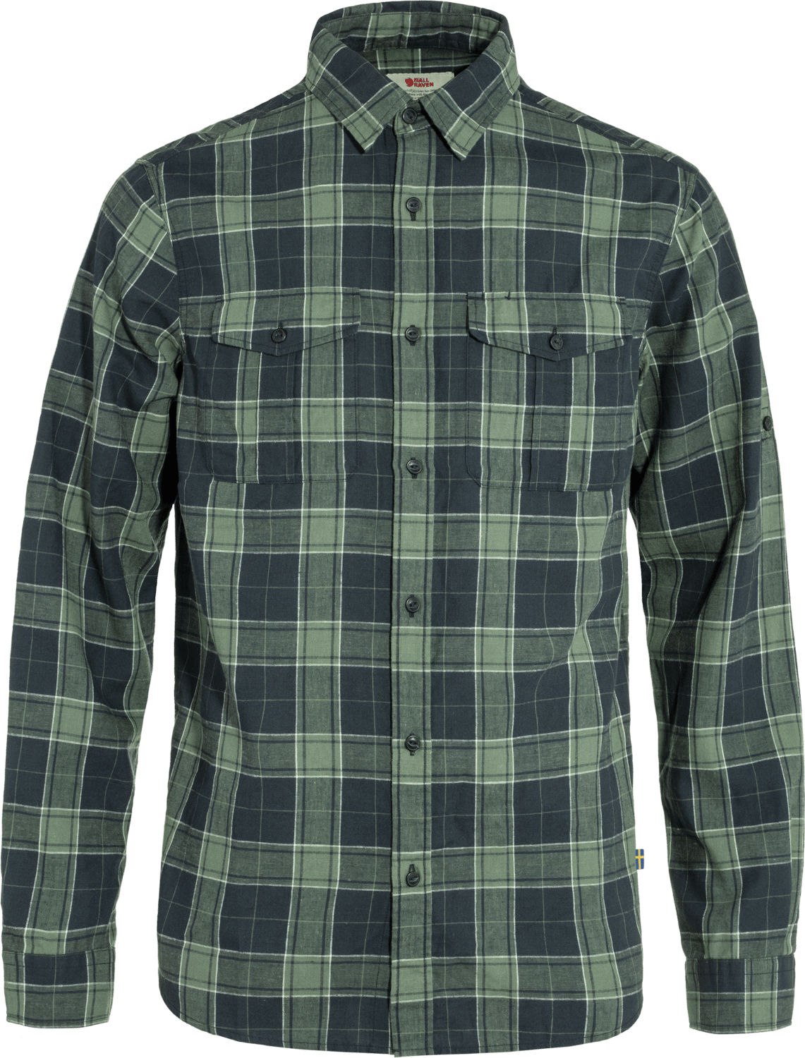 Fjällräven Men's Övik Travel Long Sleeved Shirt Dark Navy/Patina Green