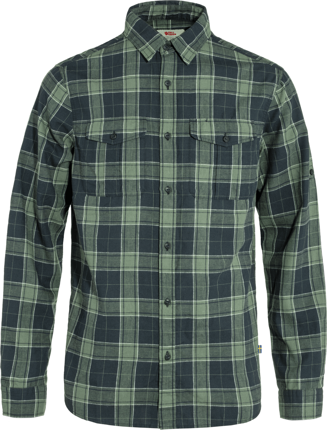 Fjällräven Men's Övik Travel Long Sleeved Shirt Dark Navy/Patina Green