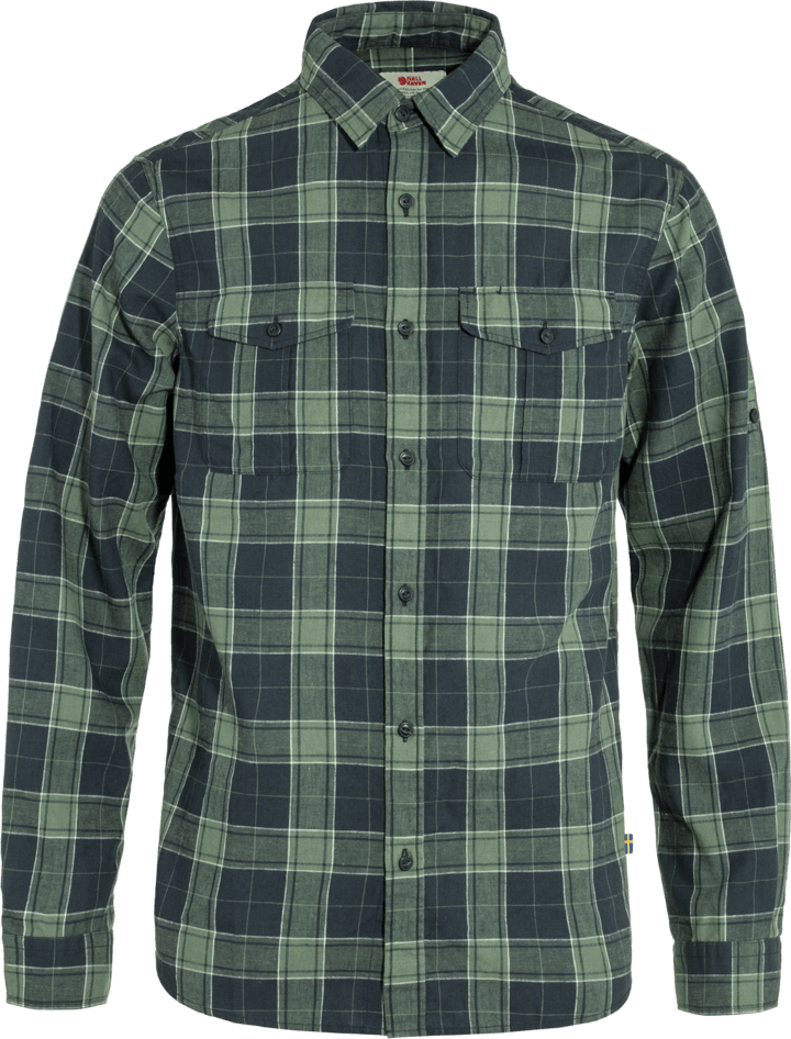 Fjällräven Men's Övik Travel Long Sleeved Shirt Dark Navy/Patina Green Fjällräven