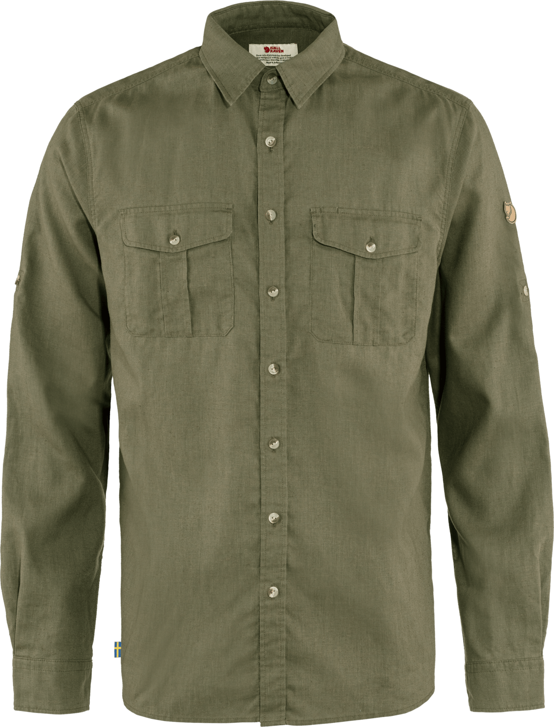 Fjällräven Men's Övik Travel Long Sleeved Shirt Green