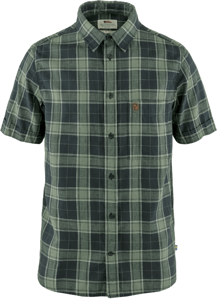 Men's Övik Travel Shirt Ss Dark Navy/Patina Green Fjällräven