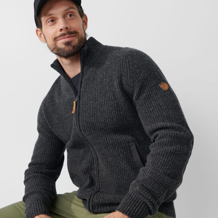 Men's Övik Zip Cardigan Knit Dark Olive Fjällräven