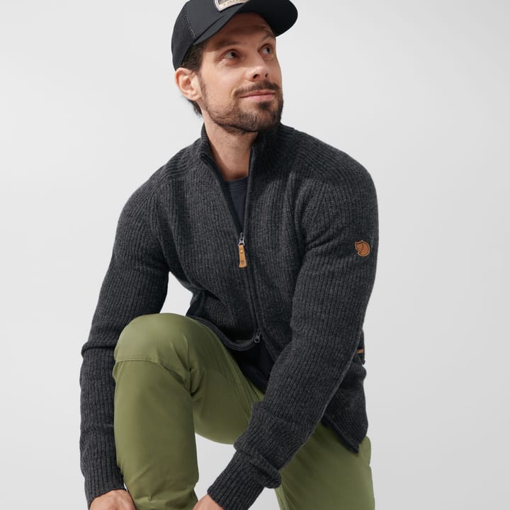 Men's Övik Zip Cardigan Knit Dark Olive Fjällräven