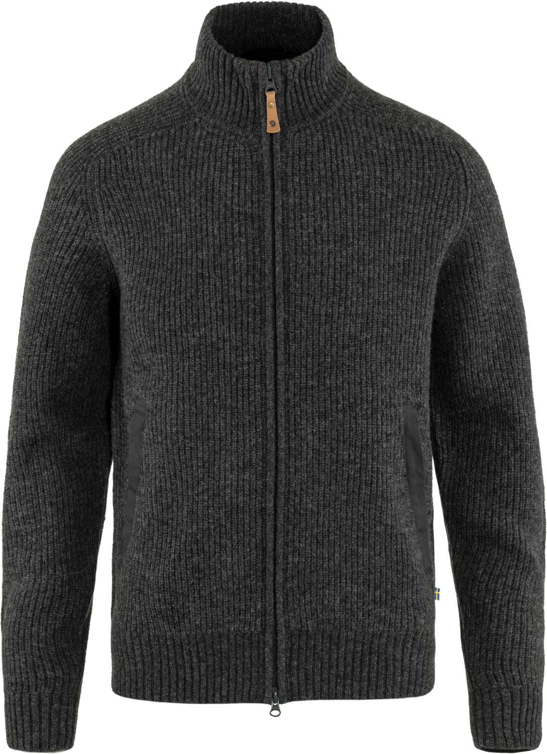 Fjällräven Men's Övik Zip Cardigan Knit Dark Grey Mellanlager tröjor S