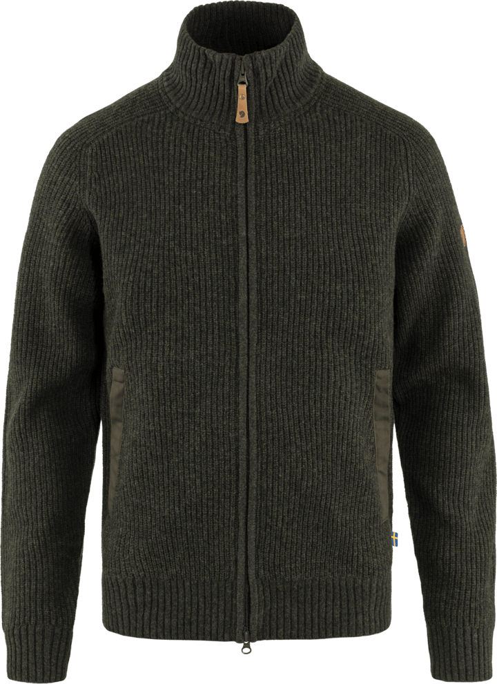 Fjällräven Men's Övik Zip Cardigan Knit Dark Olive Fjällräven