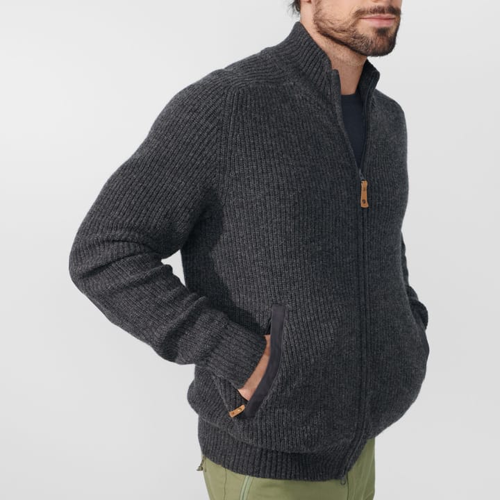 Men's Övik Zip Cardigan Knit Dark Olive Fjällräven