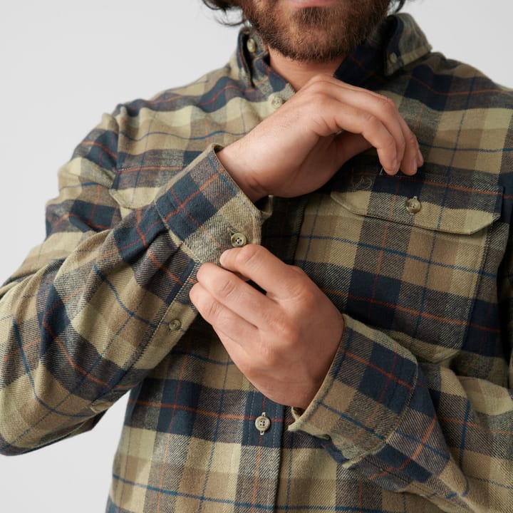 Men's Singi Heavy Flannel Shirt Dark Navy-Buckwheat Brown Fjällräven