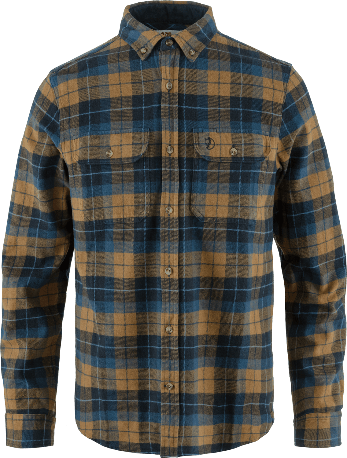 Men's Singi Heavy Flannel Shirt Dark Navy-Buckwheat Brown