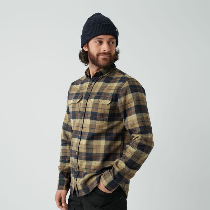 Men's Singi Heavy Flannel Shirt Green-Deep Forest Fjällräven