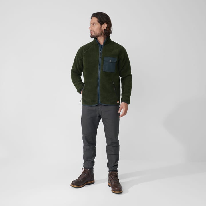 Fjällr även Men's Vardag Pile Fleece Buckwheat Brown/Laurel Green Fjällräven