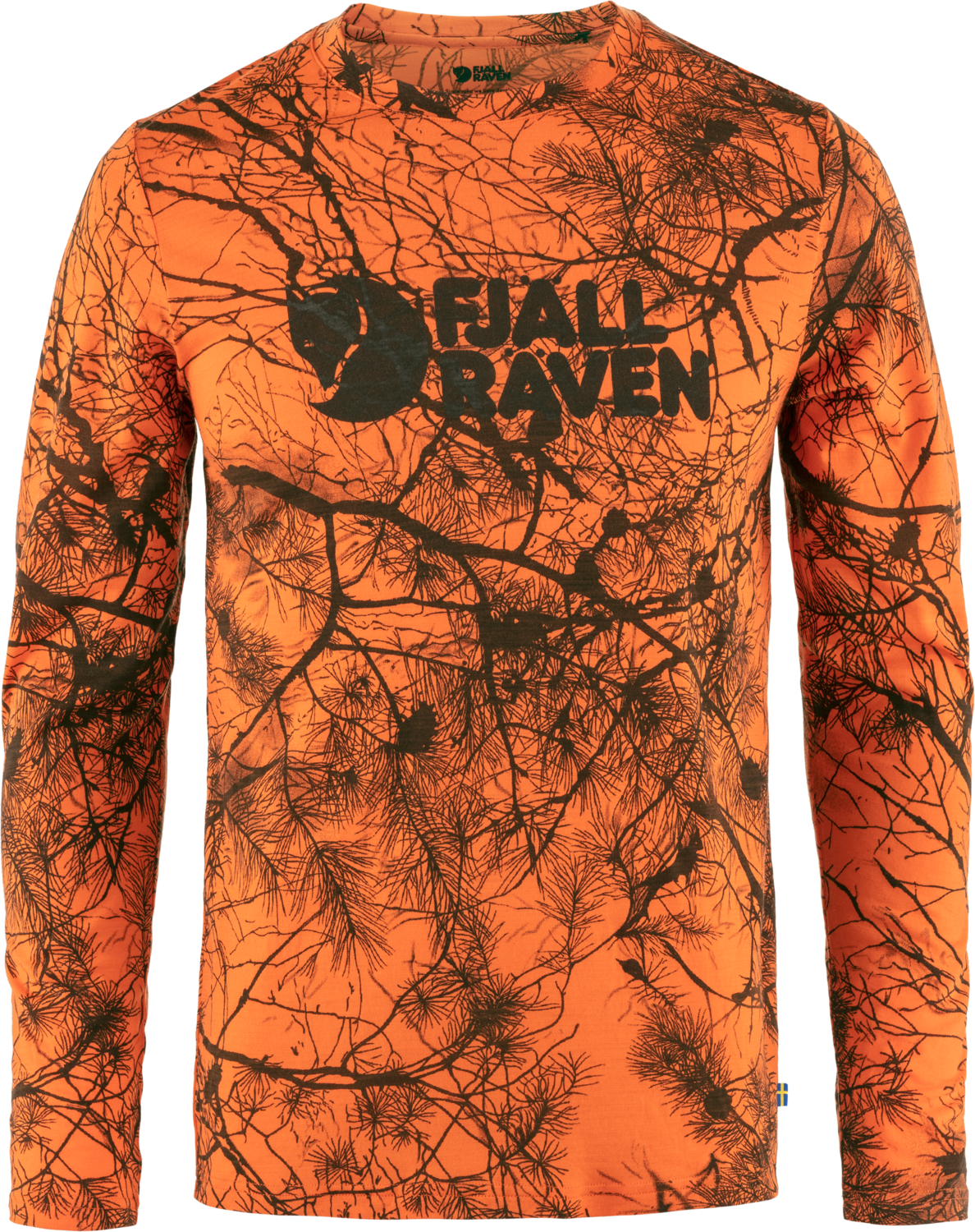 Fjällräven Men's Värmland Wool Long Sleeve Orange Multi Camo Pitkähihaiset paidat M