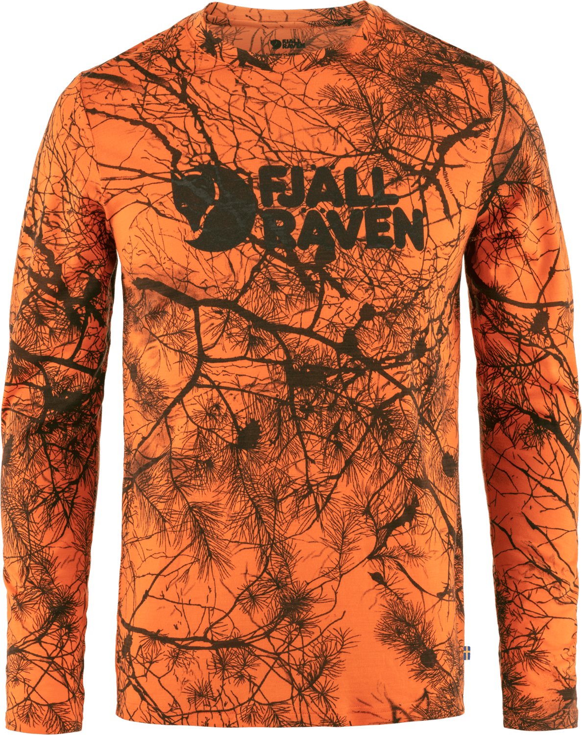 Fjällräven Men's Värmland Wool Long Sleeve Orange Multi Camo