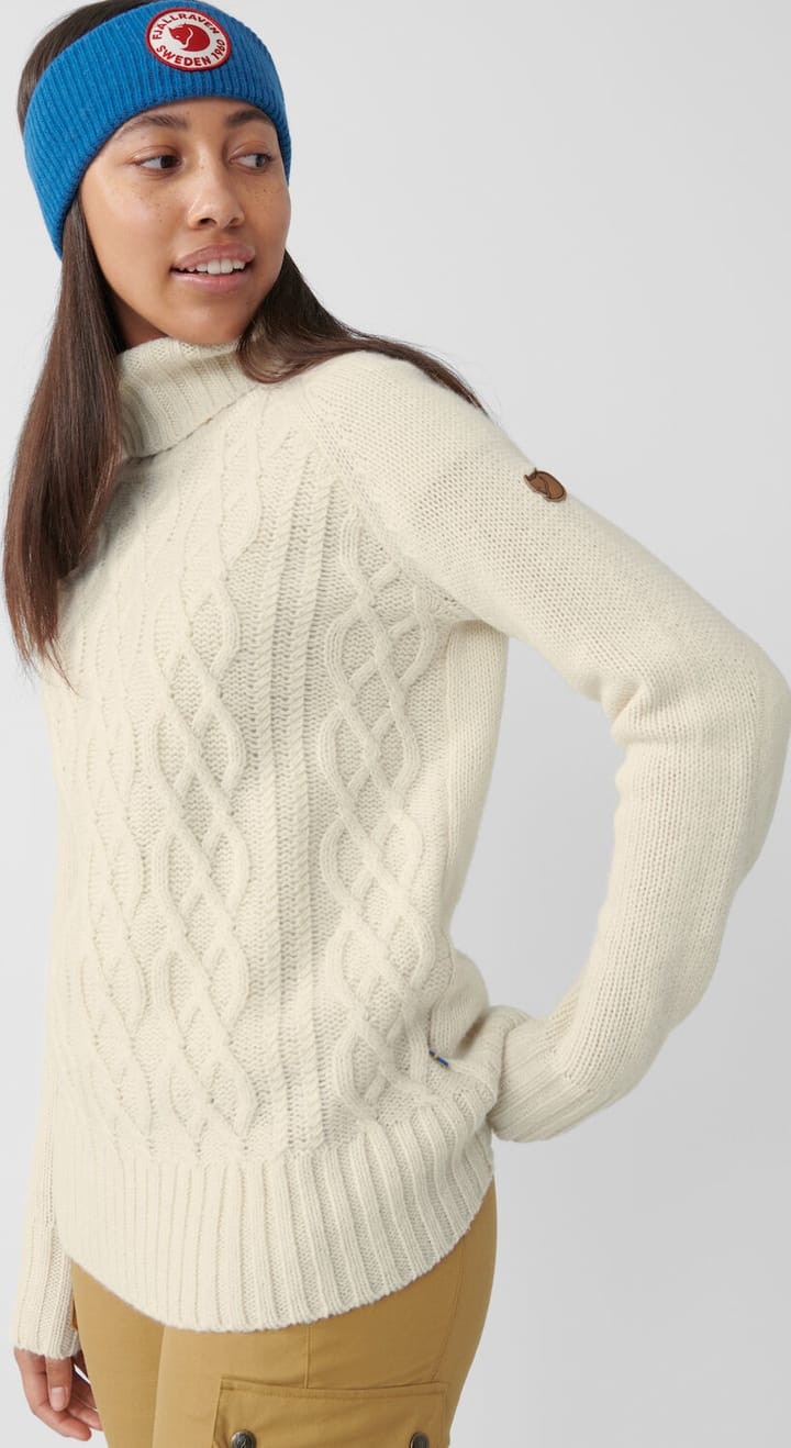 Women's Övik Cable Knit Roller Neck Chalk White Fjällräven