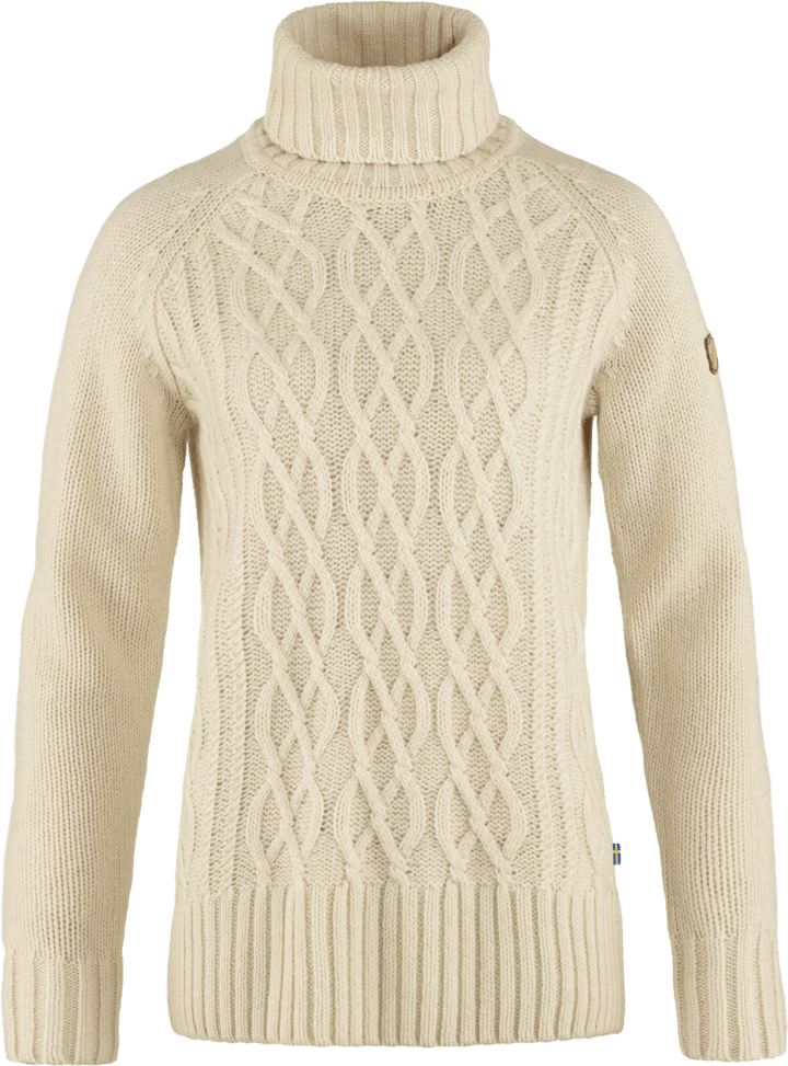 Women's Övik Cable Knit Roller Neck Chalk White Fjällräven