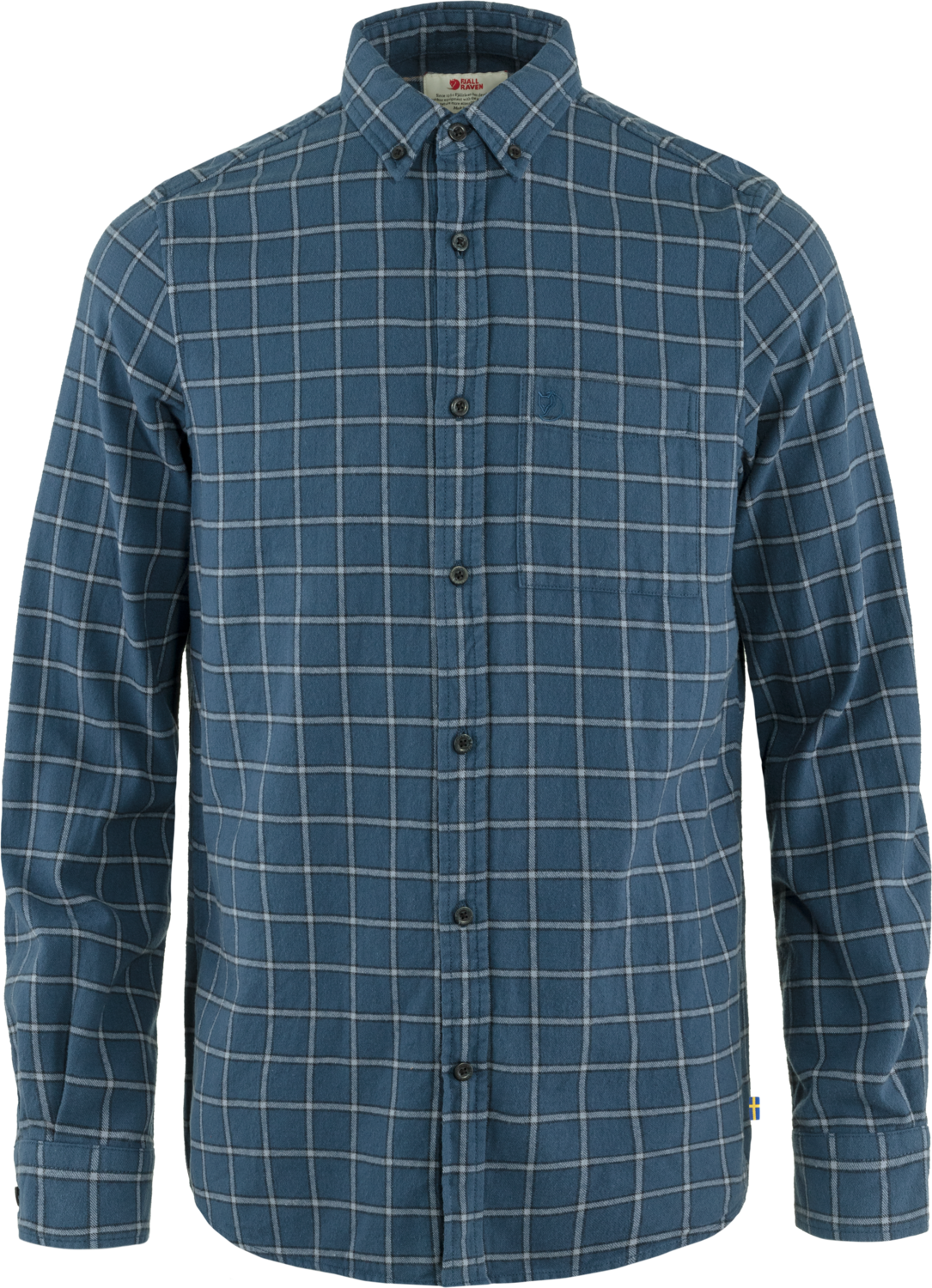 Men’s Övik Flannel Shirt Indigo Blue-Flint Grey