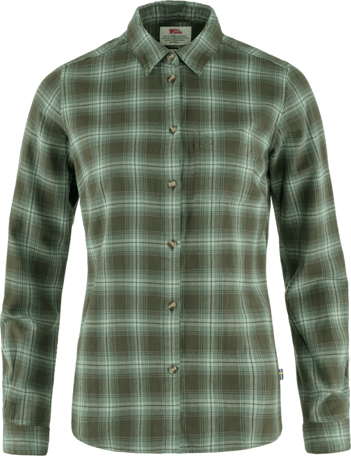 Fjällräven Women's Övik Flannel Shirt Deep Forest-Patina Green Fjällräven