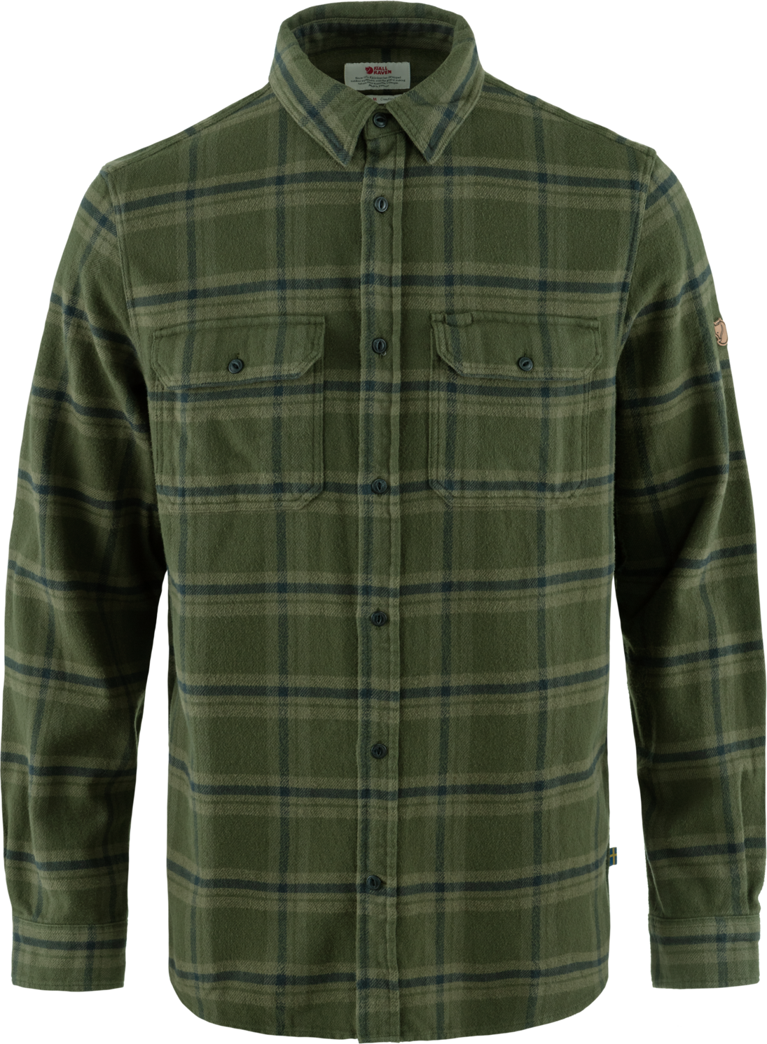 Men’s Övik Heavy Flannel Shirt Deep Forest-Laurel Green