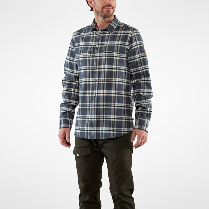 Men's Övik Heavy Flannel Shirt Dark Navy-Buckwheat Brown Fjällräven