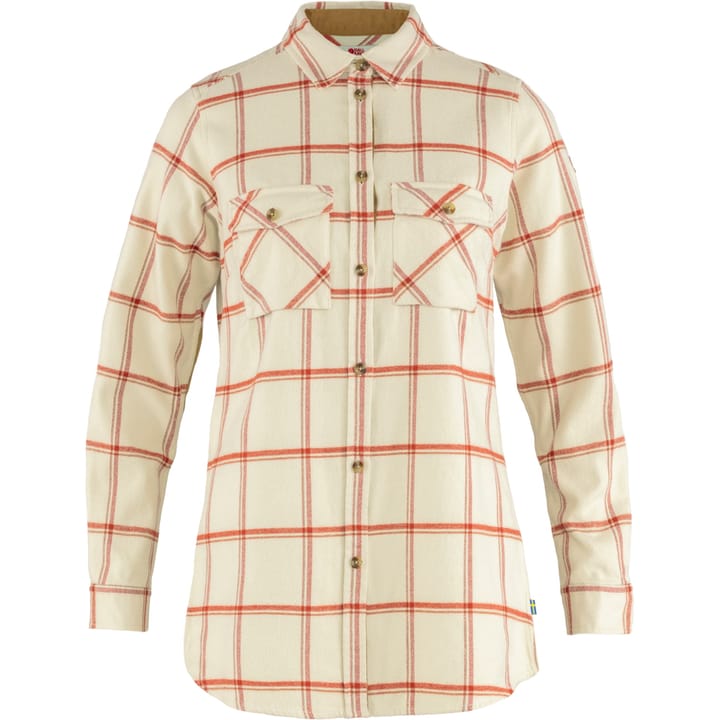 Fjällräven Women's Övik Twill Shirt Long Sleeve Chalk White-Cabin Red Fjällräven