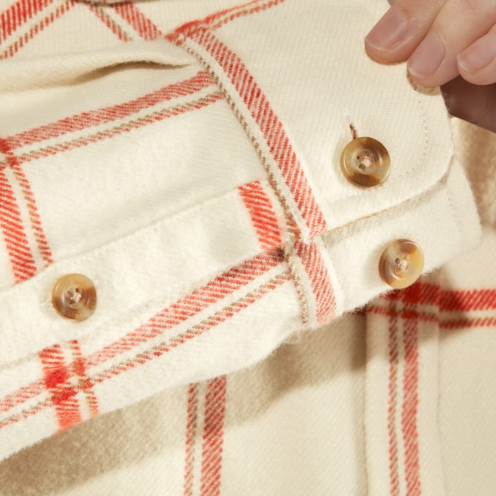 Women's Övik Twill Shirt Long Sleeve Chalk White-Cabin Red Fjällräven