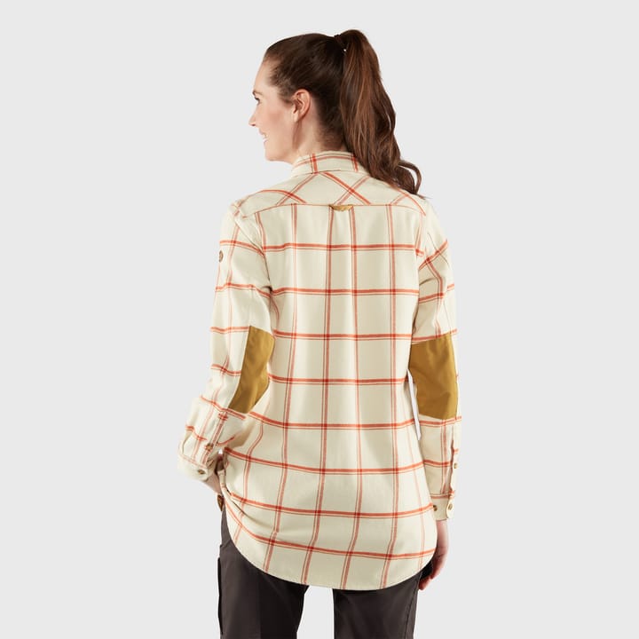 Women's Övik Twill Shirt Long Sleeve Chalk White-Cabin Red Fjällräven