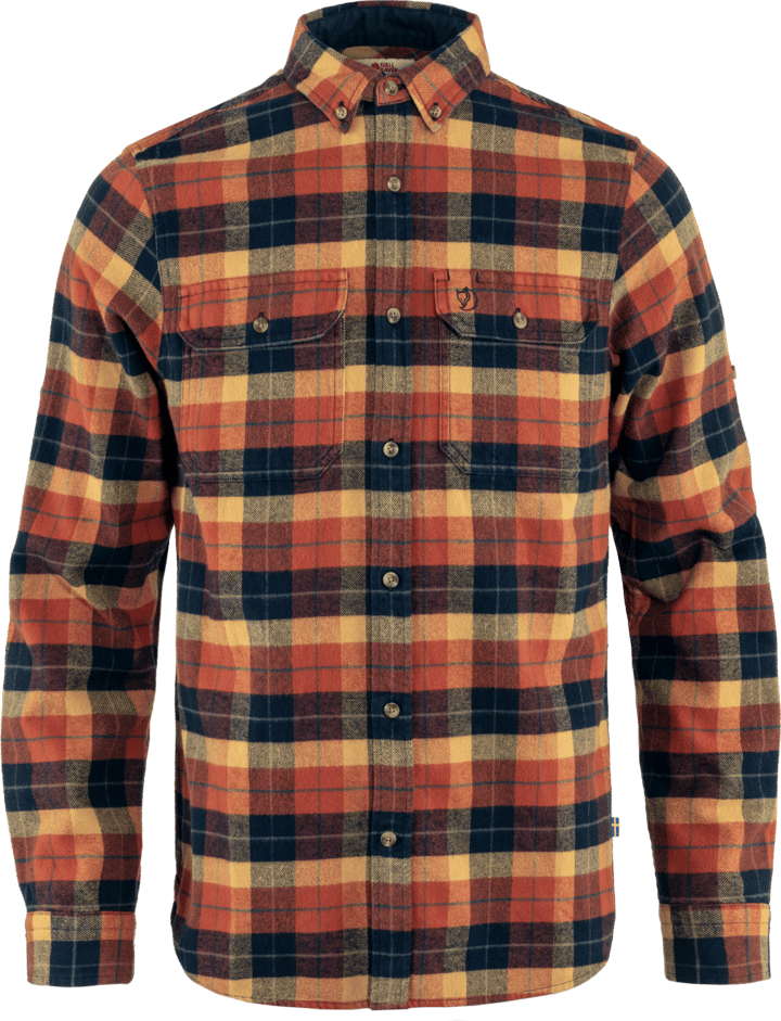 Men's Singi Heavy Flannel Shirt Autumn Leaf-Dark Navy Fjällräven
