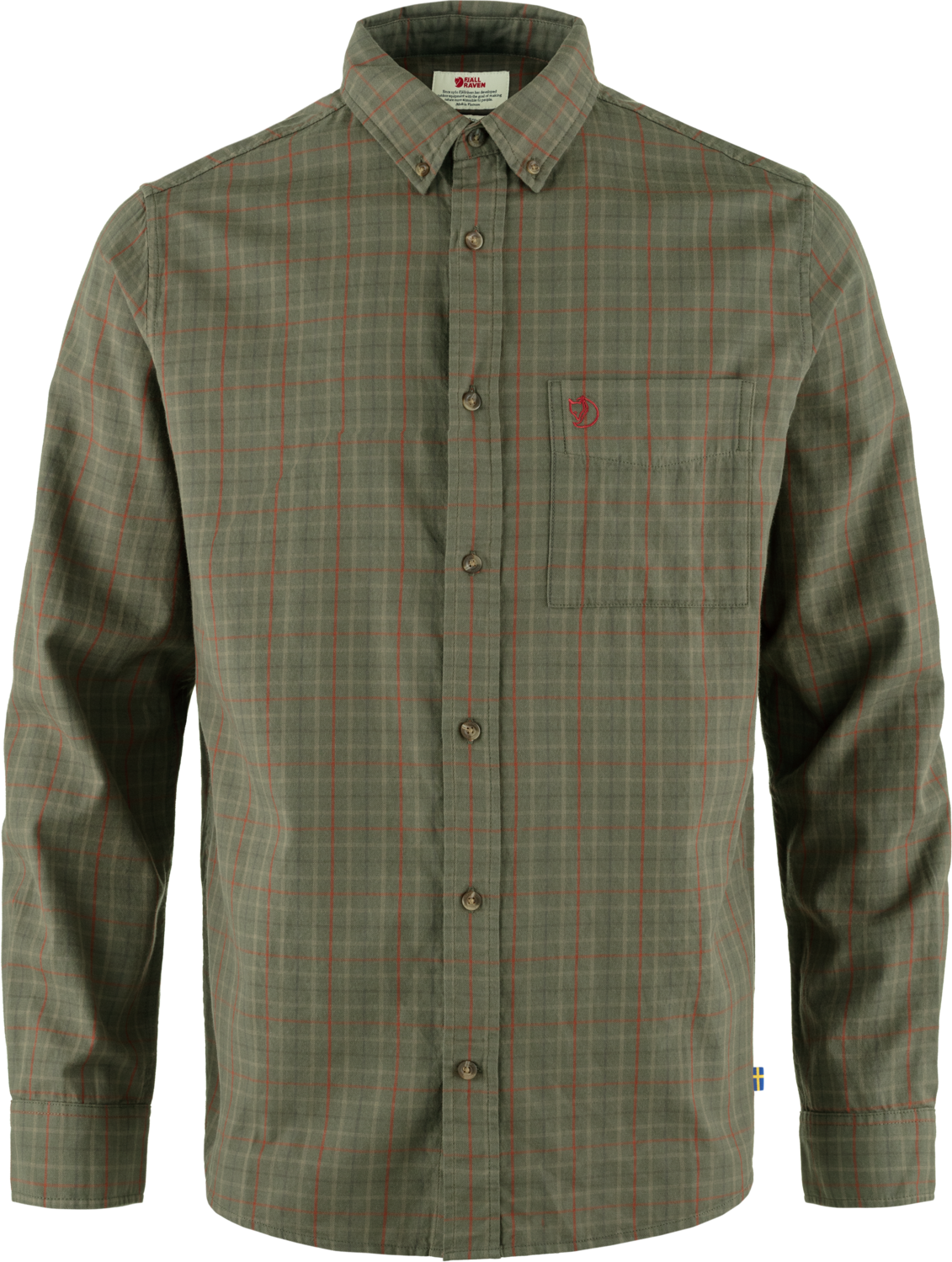 Men’s Sörmland Lite Flannel Shirt Laurel Green-Light Olive