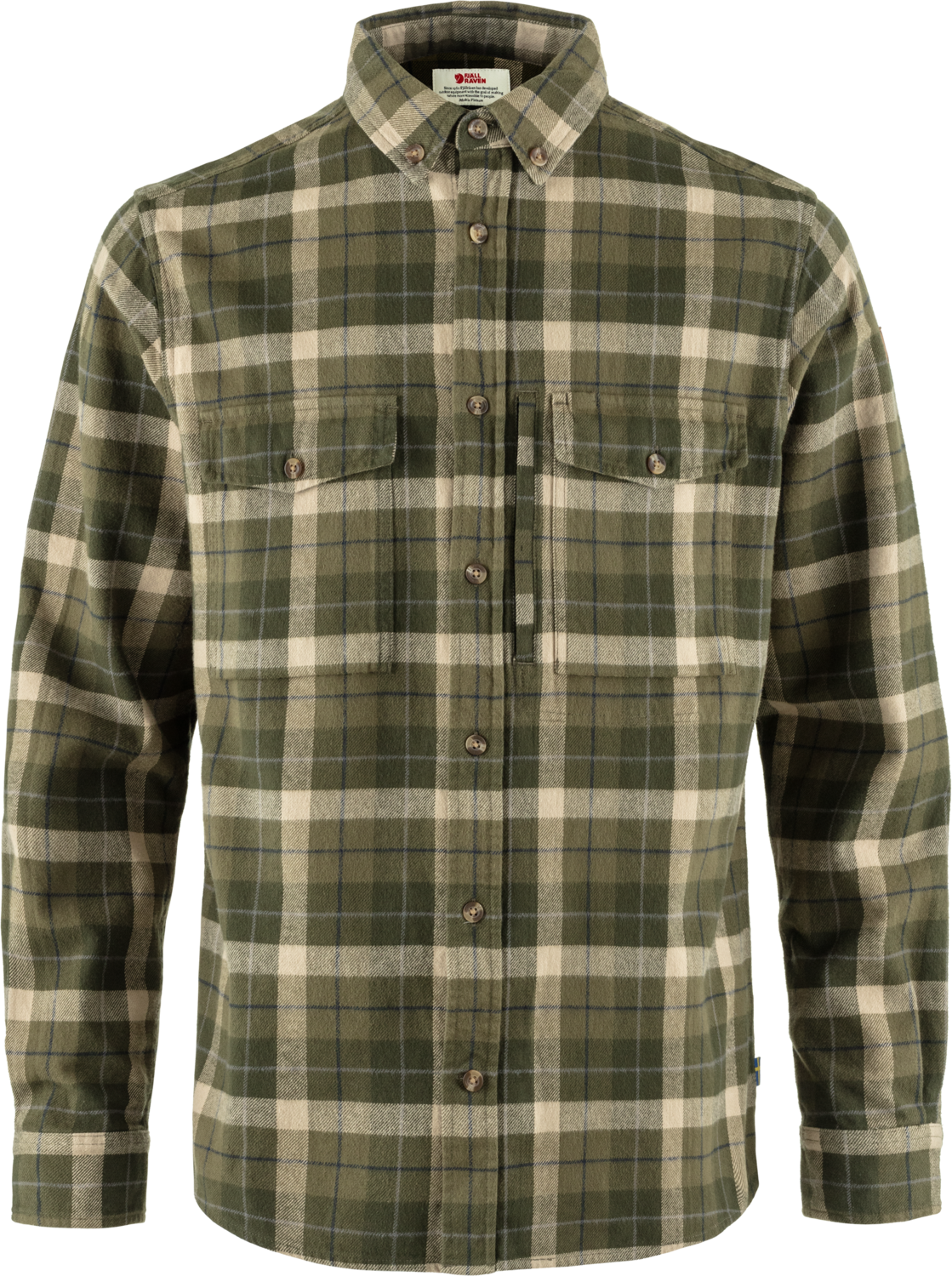 Men’s Värmland Heavy Flannel Shirt Green-Deep Forest