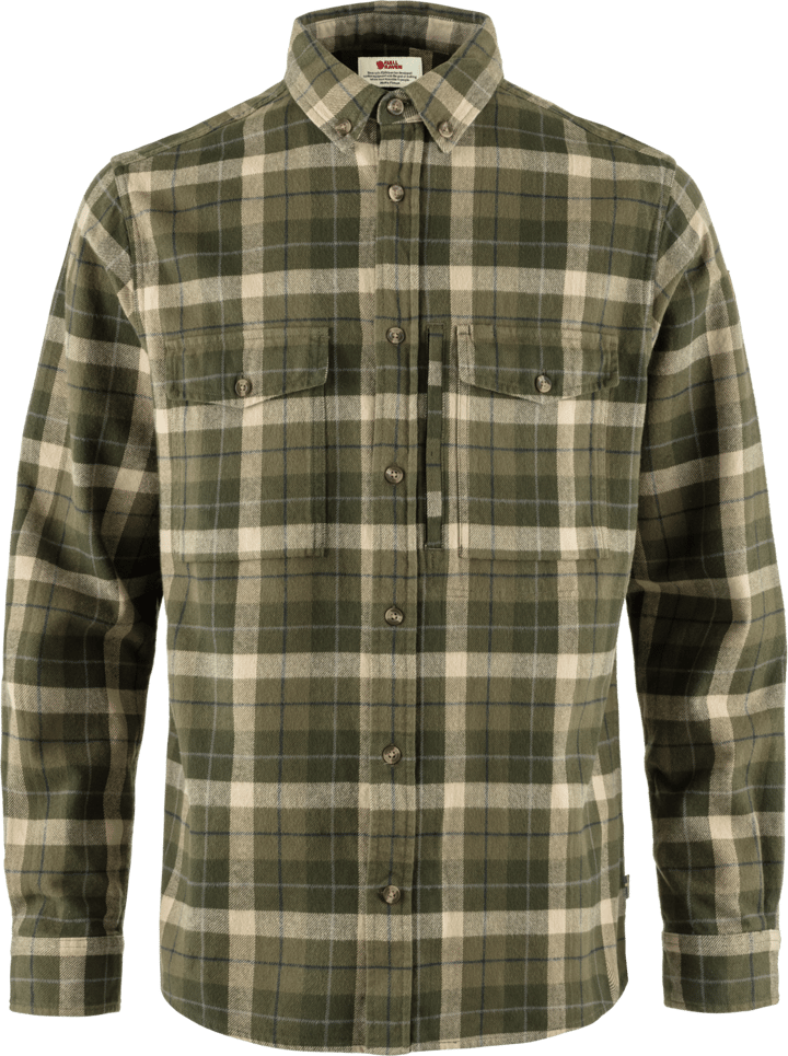 Men's Värmland Heavy Flannel Shirt Green-Deep Forest Fjällräven