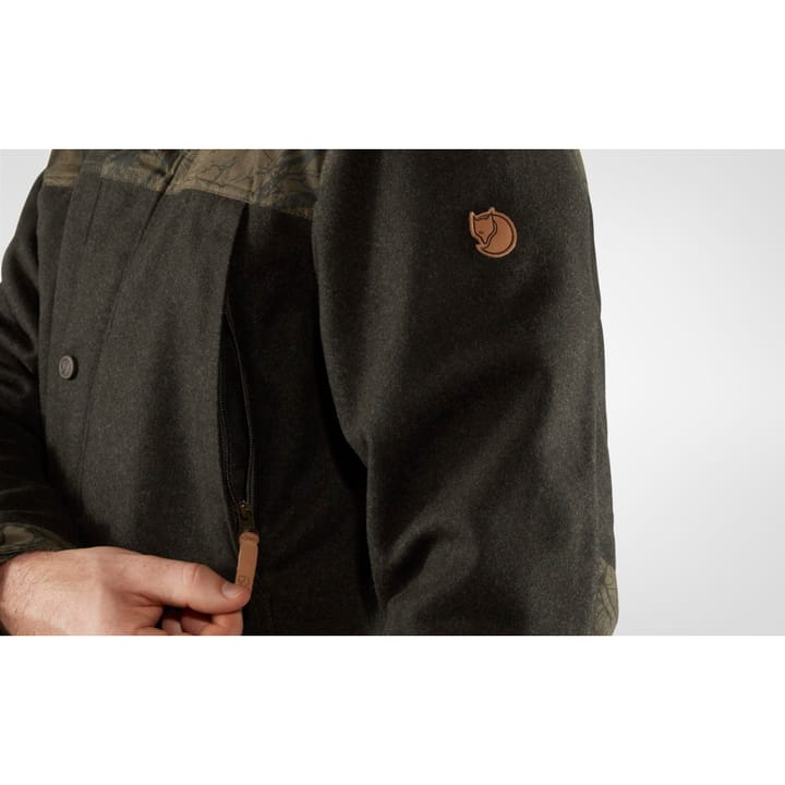 Men's Värmland Wool Jacket Dark Olive-Dark Olive Camo Fjällräven