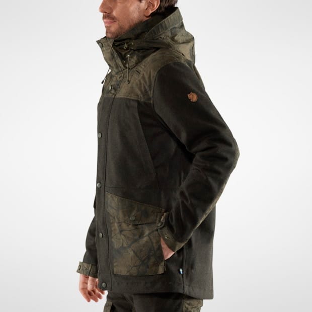 Men's Värmland Wool Jacket Dark Olive-Dark Olive Camo Fjällräven