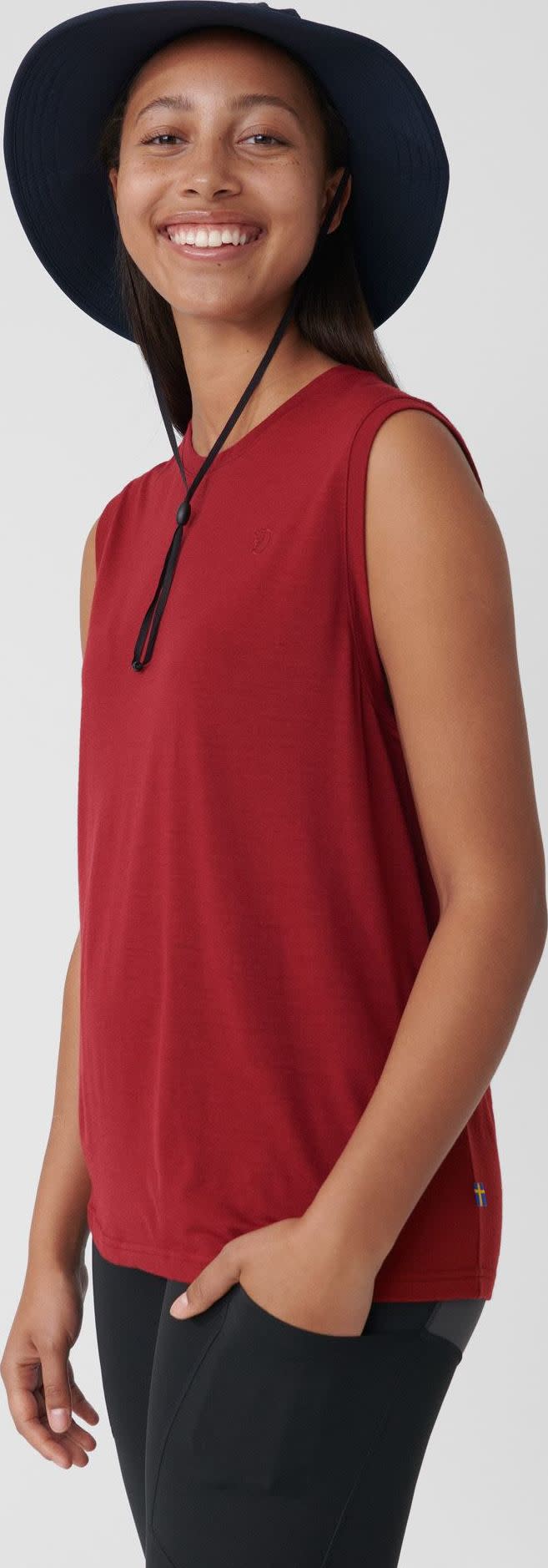 Women's Abisko Wool Tank Top Black Fjällräven