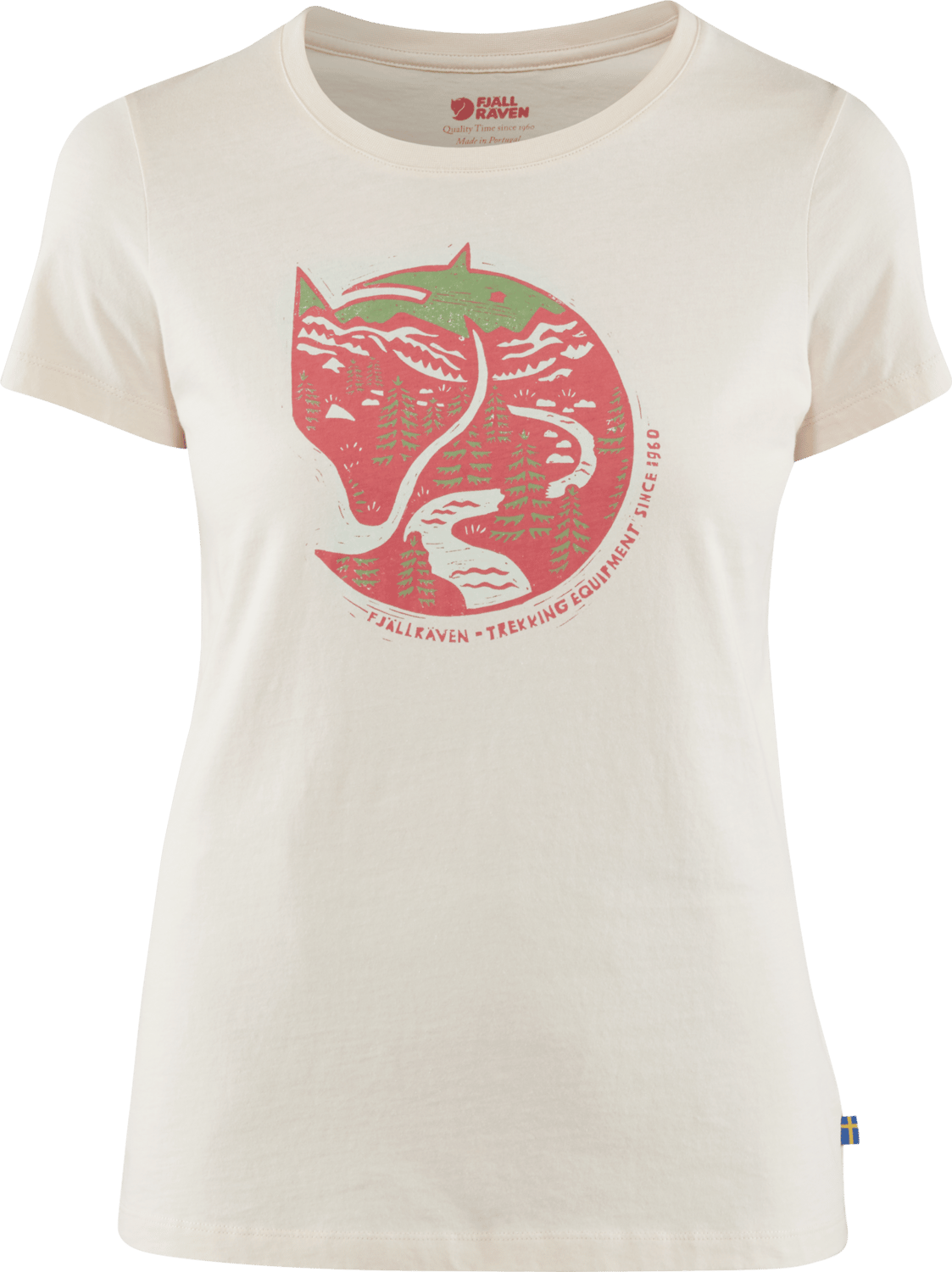 Women's Arctic Fox Print T-shirt Chalk White