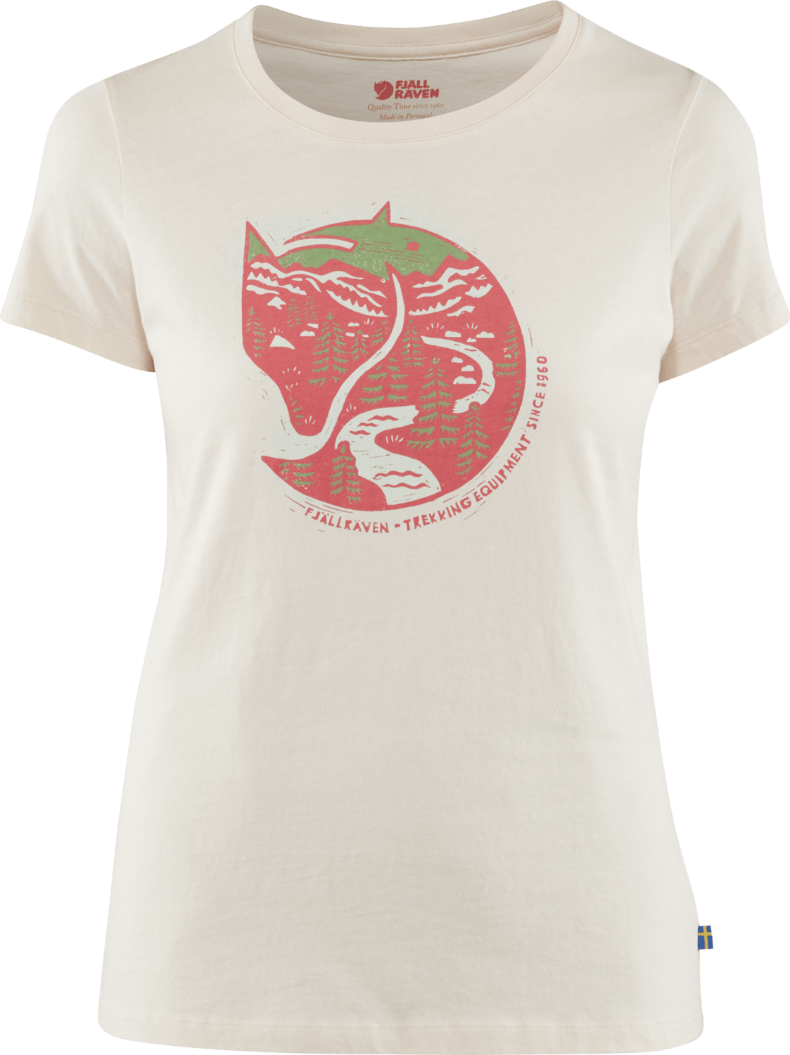 Fjällräven Women's Arctic Fox Print T-shirt Chalk White