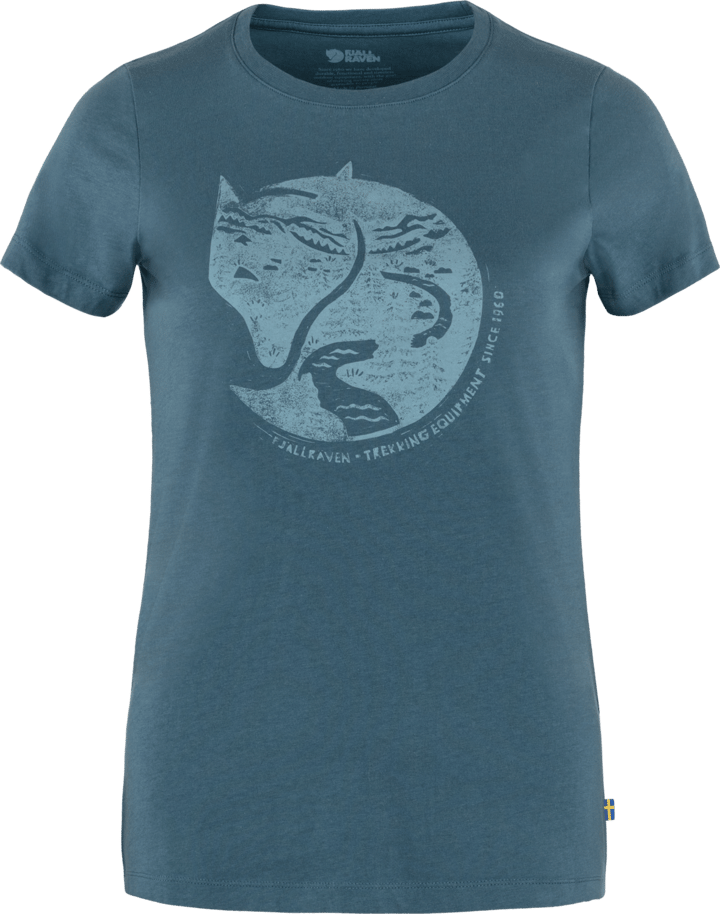 Women's Arctic Fox Print T-shirt Indigo Blue Fjällräven