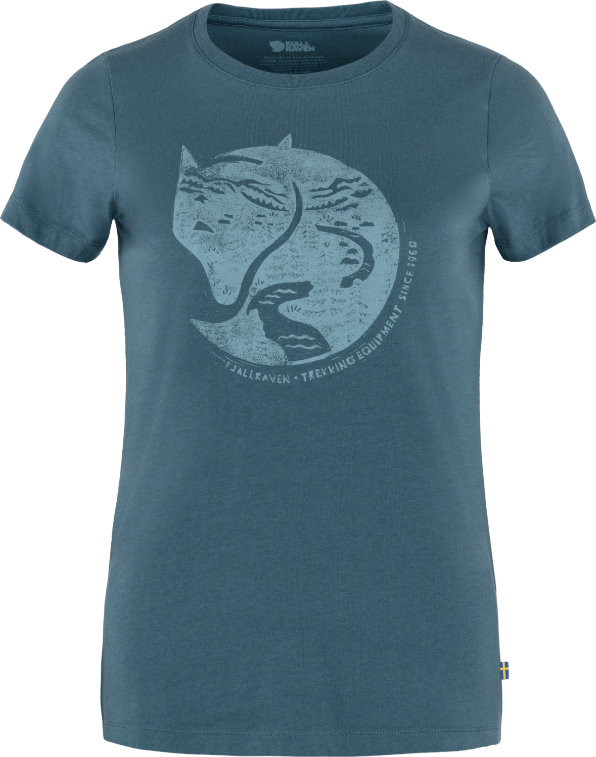 Fjällräven Women's Arctic Fox Print T-shirt Indigo Blue