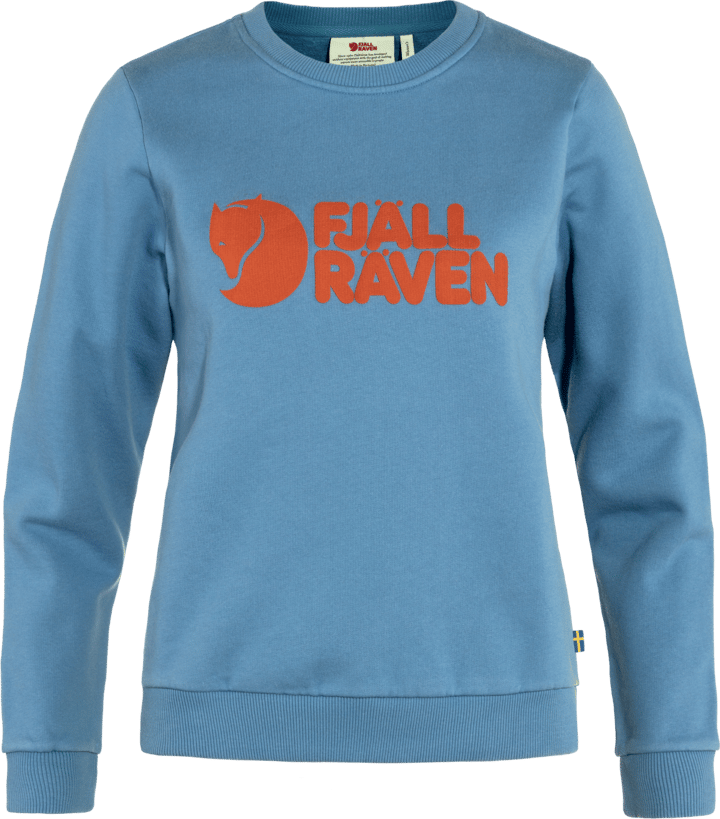 Women's Fjällräven Logo Sweater Dawn Blue-Terracotta Brown Fjällräven