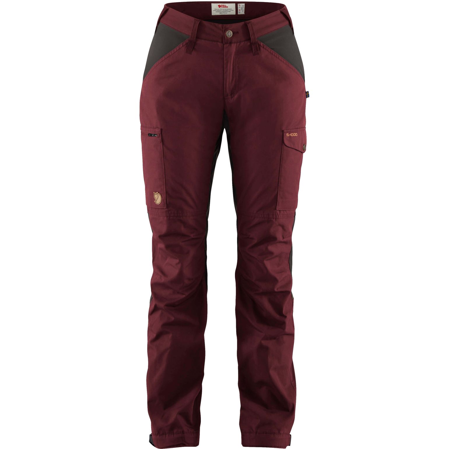 Fjällräven Women's Kaipak Trousers Curved Darkgarnet/Darkgrey