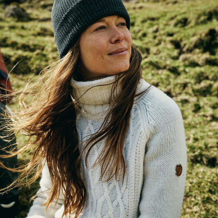 Women's Övik Cable Knit Roller Neck Chalk White Fjällräven