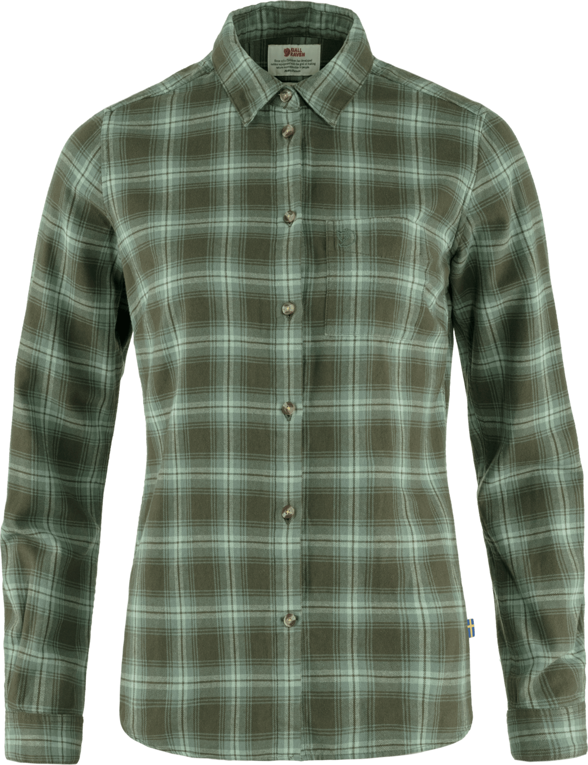 Fjällräven Women's Övik Flannel Shirt Deep Forest-Patina
