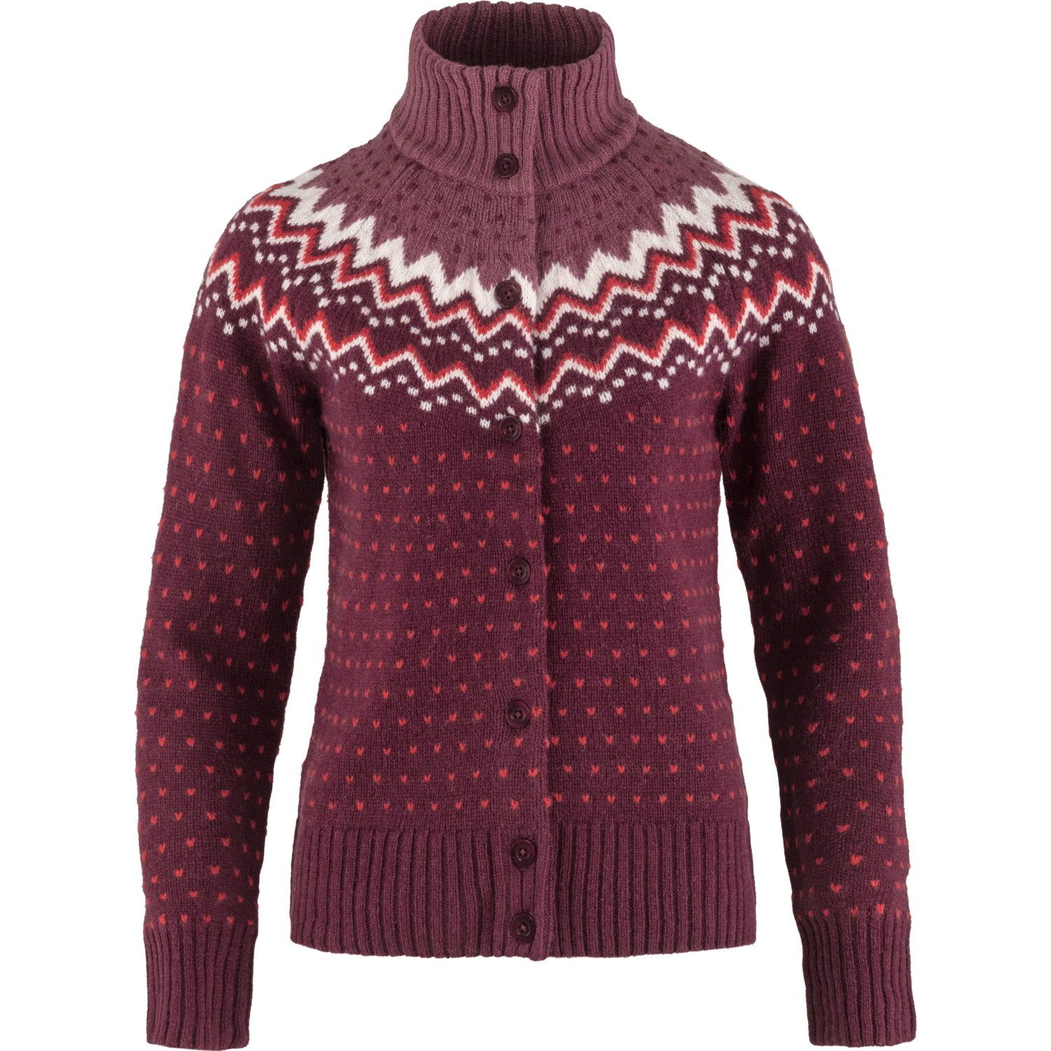 Fjällräven Women's Övik Knit Cardigan Dark Garnet