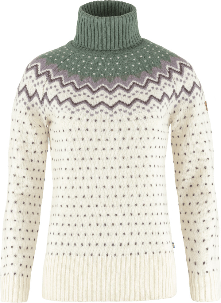 Fjällräven Women's Övik Knit Roller Neck Chalk White-Patina Green Fjällräven Fjällräven Women's Övik Knit Roller Neck Chalk White-Patina Green Fjällräven