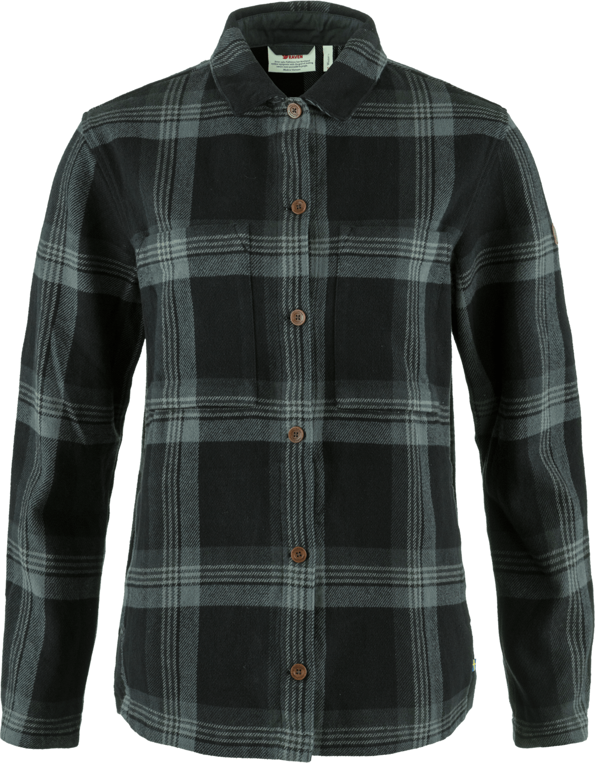 Fjällräven Women's Singi Flannel Overshirt Black-Iron Grey