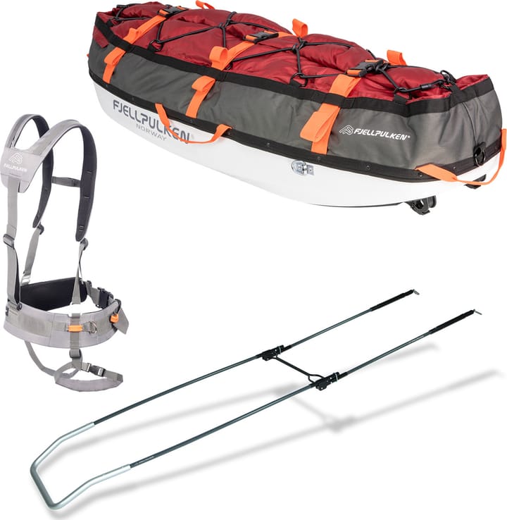 Fjellpulken Touring 145 M/Std Drag Og Touring Sele Red Fjellpulken