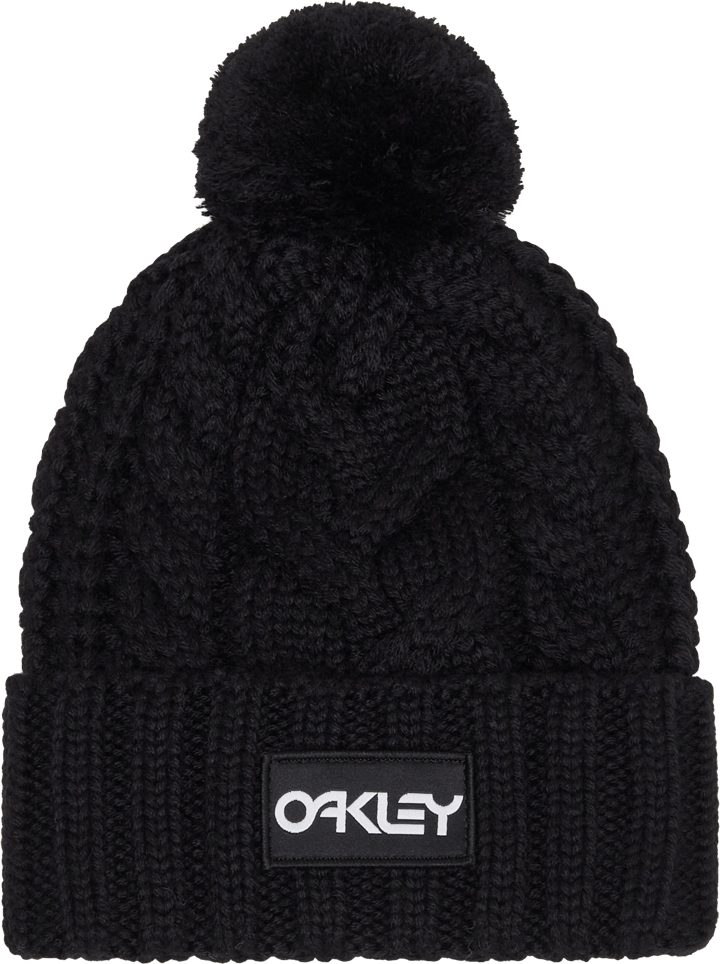 Oakley Harper Pom Beanie Black/white Logo Oakley