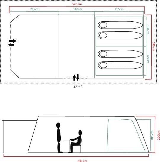 Coleman Fastpitch Victoria Falls 4 Blackout Green-grey Coleman