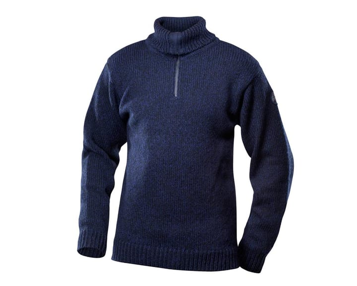 Devold Nansen Sweater Zip Neck Dark Blue Melange/Marineblå Unisex Devold