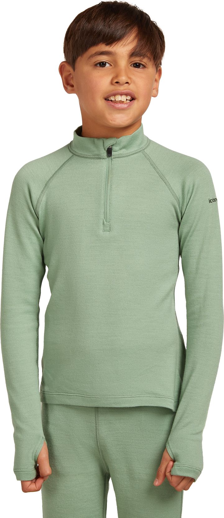 Icebreaker Kids' 260 Tech Long Sleeve Half Zip Seaglass Icebreaker
